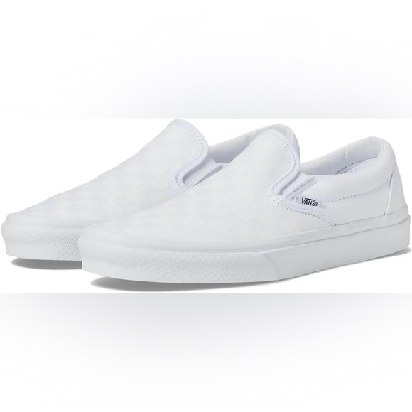 Custom Vans Classic Slip-On – White Checkerboard – TEAM EQUINOX - Picture 2 of 8